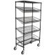 18 Deep X 36 Wide X 72 High 5 Tier Slanted Wire Shelving Black Epoxy Surface Finish