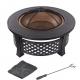 Metal Wood Burning Charcoal Barbecue Pit  Spark Screen Cover Backyard Garden Grill Poker