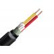 Low Voltage 2 Core Armored Cable , Underground Armoured Cable Black Colour