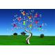 Garden Decor Colorful Painted Stainless Steel Tree Sculpture For Placing Square