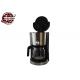 Silver Black Compact Drip Coffee Maker , 8-10 Cups Drip Filter Coffee Machine