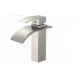 Deck Mounted Waterfall Brushed Chrome Basin Taps Zinc Alloy Handle