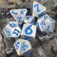 Glow In The Dark Dice Hand Carved Manual Grinding Polyhedral Dice Sets Silver Blue