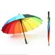 BSCI Straight Handle Rainbow 25*16k Auto Open Close Umbrella