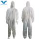 Stretch-Able Protective Clothing Type5 6 White Elastic Wrist Disposable Coveralls