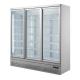Ventilated Upright Glass Door Freezer With 3 Doors And Self Contained Compressor