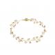 7.25 inches White Natural Pearl Bracelet Brass Wire Weaved For Wedding Jewelry