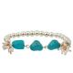 Three Heart Shape Natural Turquoise Bracelet Adjustable Mental Health Gift