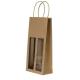 High Quality Unique Design Twisted Paper Handle Bottle Wine Kraft Bag With Clear Window