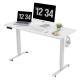 Standing Desk with Dual Motor Electric Height Adjustment and White Wooden Coffee Table