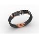 Top Quality Europe Fashion Stainless Steel Genuine Leather Silicone Bangle Bracelet ADB180