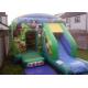12ftx18ft Farmyard Inflatable Combo , Kids Green Jumping Bounce House With Slide