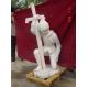 white marble solider on his knees statue