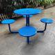 Outdoor Metal Steel Round Table And Stool , Steel Picnic Table With Four Stools