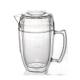 2L Double Wall Water Pitcher With Lid Covered Airtight Milk Juice Pitcher Plastic