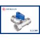 T Handle Female X Male X Male Three Way Ball Valve