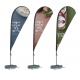 Outdoor Feather Teardrop Advertising Flags Promotional Banner Blue Green Customized