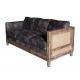 Vintage Leather Deconstructed Sofa Furniture Retro Couch