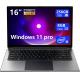 laptop 16-inch , 8GB DDR 256GB SSD portable laptop, expandable to 1TB,Pentium quad-core CPU up to 2.64 GHz,9000mAh battery,Mini HDMI interface,USB3.0 interface,dual-band WiFi,webcam,slim laptops
