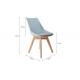 Breathable Nordic Style Dining Chair , Leather Dining Chairs With Wooden Legs