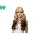 Dark Blonde Long Synthetic Wigs Normal Lace Natural Curly Fiber