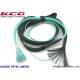 MTP Fiber Optic Truck Cable MPO 12LC OM3 OM4 With Pulling Eye Protection Tube