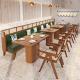 Restaurant Booth Rattan Cafe Style Dining Table And Chairs Modern Wood Furniture