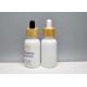 ES-D435B(W), opal white glass bottles with bamboo bulb rubber dropper cap, glass primary skin essence oil packaging