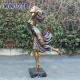 Customized garden decoration, life-size bronze statue of a woman running forward