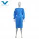 Breathable SMS Isolation Gown with Knitted Cuffs Fluid Proof AAMI Level1/2/3 Adequate Supply 45GSM Blue