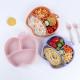 Anti Slip Silicone Dining Plate Integrated Anti Drop Baby Dining Plate Apple Shaped Children Tableware Suction Cup Bowl