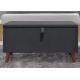 Dark Grey Fabric Storage Ottoman Hidden Foldable Storage Stool