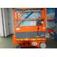 Narrow Width Scissor Lift Aerial Work Platform Orange Manganese Steel