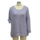 Adjusted Women'S Long Sleeve Crew Neck T Shirts , Lavender Womens Casual T Shirts
