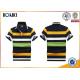 200 Grams 100% Cotton Stripes Print Style Customized Embroidered Polo Shirts For Mens