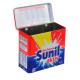Sunil Washing Powder Metal Tin Container Box / Lid With Hinger , Silver Inside