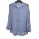 Multi Size Fashion Ladies Blouse / Soft Formal Tops For Ladies Loose Style blue color