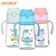 400ML Easy to Clean Plastic Children's Water Bottle  with Straw and Handle