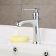 Zinc Lever Handle Stylish Basin Taps Single Hole Bathroom Faucet Chrome