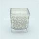 electroplated design square candle holder with soy wax for decoration