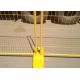 Yellow PVC Coated Hot Dipped Galvanized Temporary Fencing Panels  2100mm x 2400mm OD 32 x 2.00mm pipes thick AS4687-2007