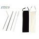 Stains Easy Cleaning Stainless Steel Drinking Straws 2 Scrub Brush Matched