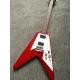 Red Unusual Shaped Flying V Electric Guitar,Rosewood Fingerboard