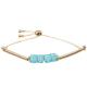Boho Blue Love Letter Beads Gold Chain Link Bracelet With Metal Tube