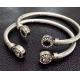 (B-121) Fashion Design Women Gift Rhodium Plated  Cubic Zircon Cable Bracelet