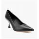 Black Breathable Comfortable Low Heel Dress Shoes Women's closed toe open instep formal leather shoes