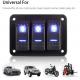 DC 12V 24V Blue LED Backlit 3 Gang Aluminum 5 Pin ON Off Toggle Rocker Switch Panel