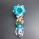 Pretty 4.3 Inches Blue Glass Hand Pipe Smoking Accessories OEM &ODM Service