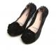 Wholesale 100% genuine leather shoes foldable flat shoes black women ballet shoes kid skin shoes driving shoes HC-X094
