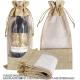 Burlap Wine Bags With Sheer Window, Hessian Cloth Bottle Gift Bags With Drawstring For Christmas Holiday Wedding Party